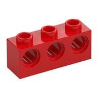 Technic Brick 1 x 3 [3 Pin Holes] em Vermelho