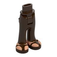 Minidoll Hips and Trousers with Back Pockets with Nougat Feet, Dark Brown Sandals Print