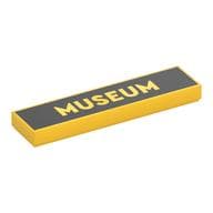 Tile 1 x 4 with 'MUSEUM' on Black Background Print