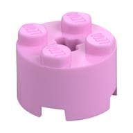 Brick Round 2 x 2 with Axle Hole em Rosa vivo