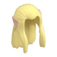 Hair Long Straight with Braid in back, Long Locks over Ears with Light Nougat Elf Ears Pattern