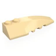 Brick Wedged, Curved 6 x 2 Right, Smooth Inner Walls em Bege