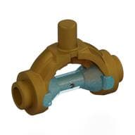 Weapon Hilt with Bar, Hourglass Opal Trans-Light Blue