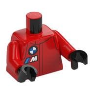 Torso, Racing Suit, BMW Logo, 'M' Print, Red Arms, Black Hands