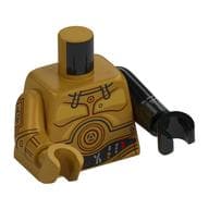 Torso, Odd Arms and Hands, Protocol Droid, Plating, Wires Print, Left Black Arm and Hand, Right Pearl Gold Arm and Hand
