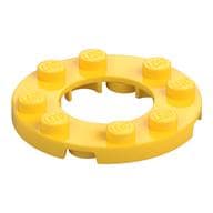 Plate Round 4 x 4 with 2 x 2 Round Opening em Amarelo