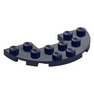 Plate Round Half 3 x 6 with 1 x 2 Cutout em Azul escuro