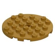 Plate Round 6 x 6 with Hole em Dourado perolado