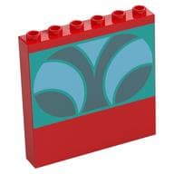 Panel 1 x 6 x 5 with Silver, Bright Light Blue Shapes on Dark Turquoise Background Print