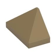 Brick Sloped 45° 2 x 1 Triple with Inside Stud Holder em Bege escuro