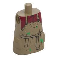 Torso Large with Molded Pockets with Overall, Dark Red Shirt, Knotted Belt, Green Stains Print
