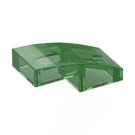 Brick Curved 2 x 1 No Studs [1/2 Bow] em Verde translúcido