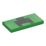 Tile 2 x 4 with Pixel Squares (Creeper Mouth) Print