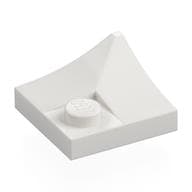Plate Special 2 x 2 with Double Inverted Curve, 1 Stud em Branco