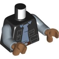 Torso, Jacket with Pockets, Sand Blue Shirt, Dark Brown Belt Print, Sand Blue Arms, Medium Nougat Hands