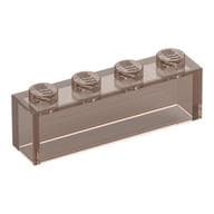 Brick 1 x 4 without Bottom Tubes em Marrom translúcido