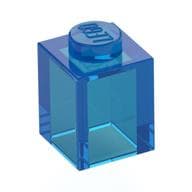 Brick 1 x 1 em Azul escuro translúcido