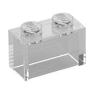 Brick 1 x 2 without Bottom Tube em Transparente