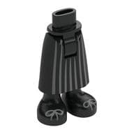 Minidoll Hips and Skirt with Ankles with Dark Bluish Grey Stripes, Laces Print