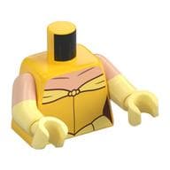 Torso, Dual Molded Arms, Dress, Bright Light Yellow Ruffles, Light Nougat Chest Print, Light Nougat Sleeves Pattern, Bright Light Yellow Arms and Hands