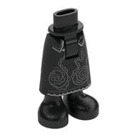 Minidoll Hips and Skirt with Ankles with Silver Decorations Print