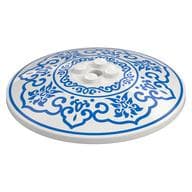 Dish 8 x 8 Inverted [Radar], Solid Studs with Dark Azure Decorations Print