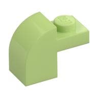 Brick Curved 1 x 2 x 1 1/3 with Curved Top em Verde amarelado