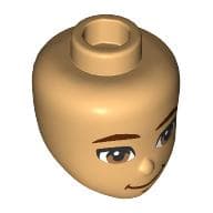 Minidoll Head, Dark Red Eyebrows, Brown Eyes, Lopsided Smile