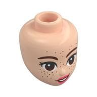Minidoll Head, Reddish Brown Eyebrows, Eyes, Freckles, Coral Lips, Crooked Smile