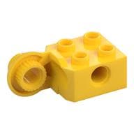 Technic Brick Special 2 x 2 with Pin Hole, Rotation Joint Ball Half [Vertical Side] em Amarelo
