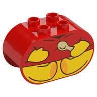 Duplo Brick 2 x 4 x 2 Rounded Ends with Winnie the Pooh, Spoon Print