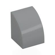 Brick Curved 1 x 1 em Cinza azulado claro