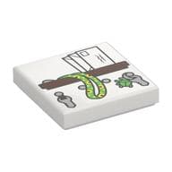 Tile 2 x 2 with Dark Brown Shelf, White Letters, Keys on Hooks, Sunflower Lanyard Print