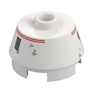 Brick Round 2 x 2 Truncated Cone with Red Stripe, Droid Print (R5-D4)