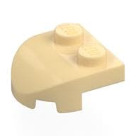 Brick Wedged, Rounded 2 x 2 with Curved Front, 2 Studs em Bege