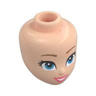 Minidoll Head, Dark Tan Eyebrows, Medium Azure Eyes, Coral Lips