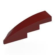 Brick Wedged, Curved 1 x 4 with Stud Notch Right em Vermelho escuro