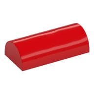Brick Curved 2 x 4 Double, No Studs, with Groove em Vermelho
