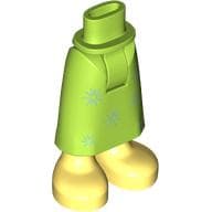 Minidoll Hips and Skirt with Ankles with Bright Light Yellow Feet, Silver Stars Print