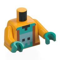Torso, Pixelated Jacket, Dark Turquoise Chest, Metal Blue Creature Print, Bright Light Orange Arms, Dark Turquoise Hands