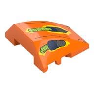 Brick Wedged, Curved 4 x 3 No Studs with Silver/Lime Hoses, Black Lines Print