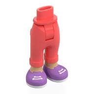 Minidoll Hips and Folded Trousers with Warm Tan Legs, Medium Lavender Shoes, White Laces Print