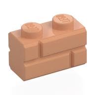 Brick Special 1 x 2 with Masonry Brick Profile em Nougat
