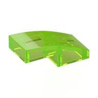Brick Curved 2 x 1 No Studs [1/2 Bow] em Verde vivo translúcido