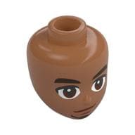 Minidoll Head, Dark Brown Eyebrows, Reddish Brown Eyes, Goatee