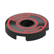 Tile Round 2 x 2 with Hole with Red Circles Print