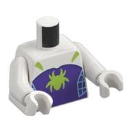 Torso Jumpsuit, Dark Purple Chest, Blue Webs, Lime Ghost Spider Logo Print, White Arms and Hands