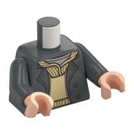 Torso, Coat, Tan Sweater Print, Dark Bluish Gray Arms, Light Nougat Hands