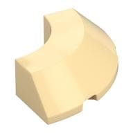 Brick Round Corner 4 x 4 x 1 with Bottom Cut Outs, No Studs, Flat Top em Bege