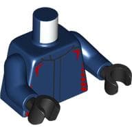 Torso, Racing Suit, Red Decorations Print, Dark Blue Arms, Black Hands